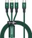 Baseus Rapid 3-in-1 kabel USB Type C - USB Type C / Lightning / micro USB - 20W - 1,5m - Groen