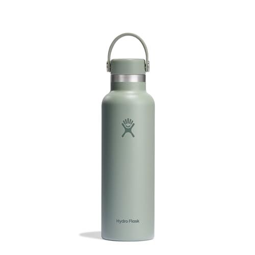 HYDRO FLASK - Standard Mouth Geïsoleerde Fles 621 ml 21 oz - Roestvrij Stalen Vacuüm Geïsoleerde Fles - Lekvrije dop en Poedercoating - Agave, 621ml (21oz)