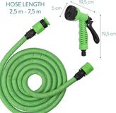 Merkloos Tuyau d'arrosage 7.5m Plastique/Latex/Polyester Résistant aux torsions Roulage automatique