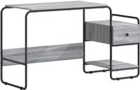 vidaXL Bureau met opslag Grijs Sonoma 131,5 x 50 x 75,5 cm