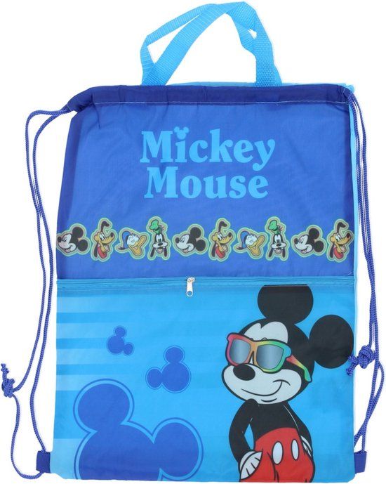 4KidsOnly Mister License Mickey Mouse Gymtas met rits - Zwemtas - 40 cm - Blauw - Voor Kinderen