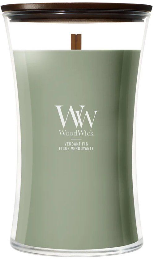 WoodWick Verdant Fig Hourglass Large Geurkaars - 130 branduren