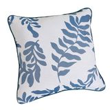 LINDER - Kussen gevuld met upcycle/gerecyclede stof - Geweven en geverfd in Frankrijk - Natuurstijl - Passepoil afwerking - Afneembare hoes - Kleur Matisse blauw - Afmetingen 45x45cm - Collectie