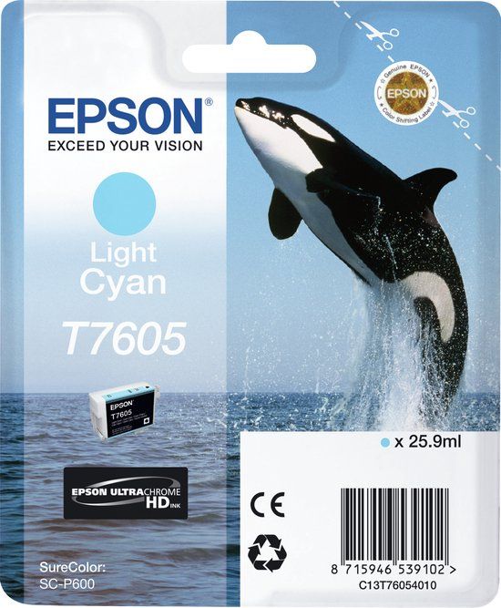 Epson T7605XL - Cyaan inktcartridge - Hoge capaciteit - 2300 pagina's