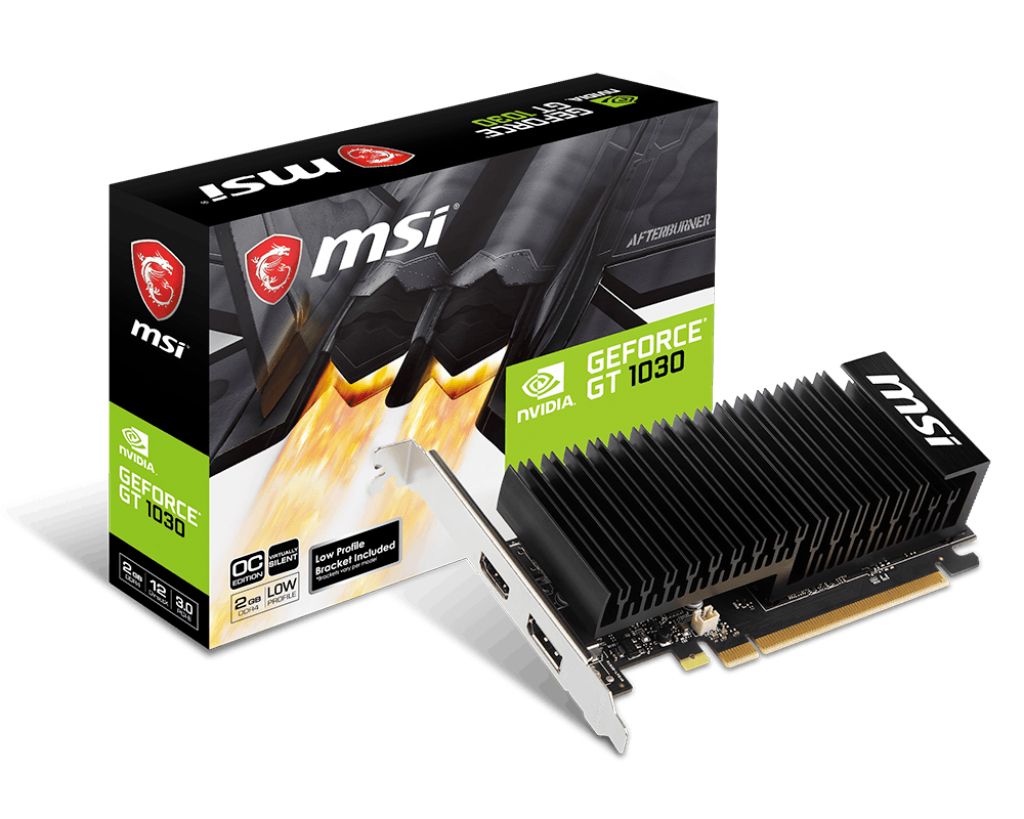 MSI GeForce GT 1030 2GHD4 LP OC - 2GB GDDR4 - HDMI, DisplayPort - Low Profile