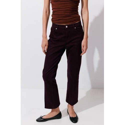 Mango Cropped Jeans - Dark Red