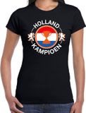 Bellatio Decorations Shoppartners Bv Zwart fan t-shirt voor dames - Holland kampioen met beker - Holland / Nederland supporter - EK/ WK shirt / outfit XL