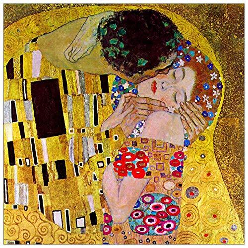 ArtPlaza ArtPlaza TW90471 Klimt Gustav - The Kiss decoratieve panelen, hout MDF, meerkleurig, 50 x 50 cm