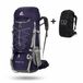 CarryQuest® 75L Hiking Backpack - Nylon/Polyester Wandelrugzak met Regenhoes, Waterzakuitgang, Schoenenvak & Rugventilatie - Paars