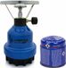 Cuisinière de camping - métal - bleu - 1 brûleur - incl. cartouche de gaz - 190 gram
