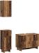 vidaXL 3-delige badkamerkast set EDE Oud hout Bewerkt hout