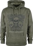 Rock Rebel by EMP Olijfgroene hoodie met prints - Heren - M