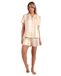 ADMAS Pyjama Set Satin Champagne Manches Courtes Taille M