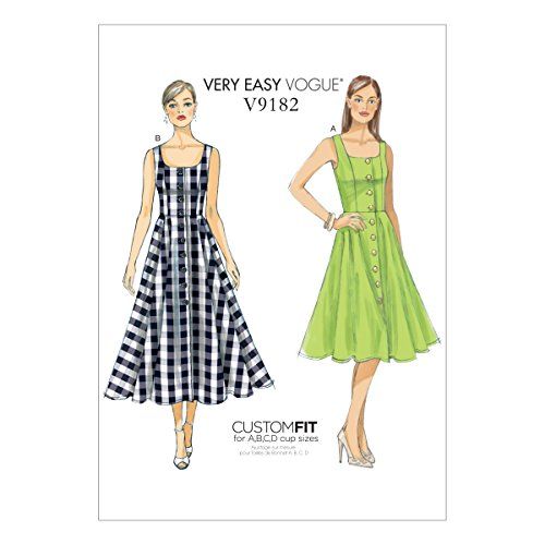 Vogue Patterns V9182E50 - Damesjurk - Maten 42-50 - Meerkleurig - E5 (14-16-18-20-22)