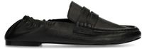Sacha - Dames - Zwarte leren loafers met rimpel design - Maat 39