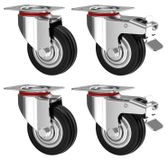 Merkloos Set van 4 Zware Wielen 100 mm met Rem