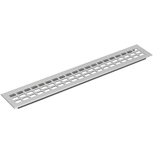 vasalat Luchtrooster 400x60mm, AL natur elox aluminium ventilatierooster, zilver