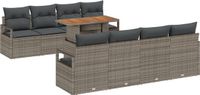 vidaXL Tuinbank - Set - 4 zitplekken - Grijs - Polyrattan