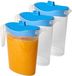 Hega Hogar Waterkan/sapkan met afsluitbare deksel in blauw - 3x - 1,5 liter - kunststof - 9 x 21 cm - Compact formaat voor in koelkastdeur