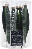 Decoris boules de Noël vert pin verre 15 cm