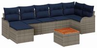 vidaXL Tuinbankenset 8 st Grijs poly rattan