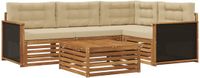 vidaXL Hoek loungeset 4 zitplaatsen Polyester Natuurlijk en Beige Inclusief tafel