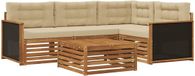 vidaXL Hoekbank 4 zitplaatsen Polyester Naturel en Beige Inclusief tafel