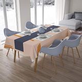Bonamaison Tafelkleed, Anti-Mold, Sneldrogend, Waterdicht, 100% Polyester Tafellaken, Oranje, gebroken wit, 140 x 200 Cm - Ontworpen en Vervaardigd in Turkije