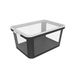 Rotho Albris Opbergdoos 45 l met deksel, kunststof (PP gerecycled), transparant/zwart
