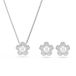 Swarovski x Ariana Grande Set, Crystal Pearl, Ronde slijpvorm, Bloem, Weiß, Rodium toplaag