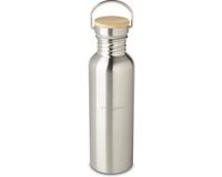 ECHTWERK Praktische waterfles van RVS met bamboe deksel, grijs/bruin, 0.50 l