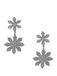 AVANT-GARDE PARIS Oorbellen - Dubbele Daisy Kristal Drop Oorbellen - Rhodium Plated - 3.3 cm