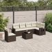 Prolenta Maison Exclusive - Tuinset voor de tuin, 7-delig, met kussens, bruin, van polyrotan