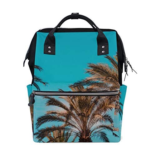 MONTOJ Zomer Palm Patroon Canvas Rugzak Reizen Campus Rugzak
