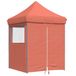 Syfax Partytent inklapbaar pop-up met 4 zijwanden terracottakleurig