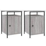 VidaXL Nachtkastjes 2 stuks 40x42x60 cm bewerkt hout grijs sonoma eiken