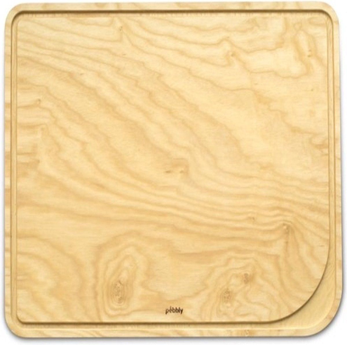 Pebbly Snijplank, Essenhout, 35 x 25 cm - Bruin