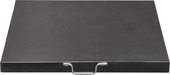 Hawaii Granieten Parasolvoet - 80 kg - Zwart Gepolijst - Vierkant - Verrijdbaar