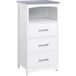 Meuble de salle de bain sur pied blanc, rangement avec 3 tiroirs et 1 niche, 40 x 33 x 80 cm, meuble de rangement moderne pour salle de bain.