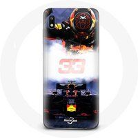 Maniacase Hoesje voor Samsung Galaxy A10 Formule 1 Max Verstappen F1 Coureur Zwart Rood en Geel