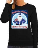 Bellatio Decorations Foute Australie Kersttrui / sweater - Christmas in Australia we know how to party - zwart voor dames - kerstkleding / kerst outfit M