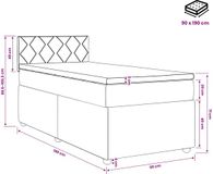 vidaXL Boxspringbed met matras, lichtgrijs, 90 x 190 cm, stof
