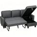 Icecat Canapé d'angle convertible en lit avec compartiment de rangement, canapé-lit en L avec méridienne convertible, pour appartement et salon