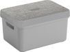 Sunware Opbergbox - lichtgrijs - 5 Liter - kunststof - met deksel - 25 x 18 x 12 cm - mand - kist