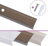 vidaXL - L-vormige trapneuzen - 15 stuks - 90 cm - aluminium - bruin