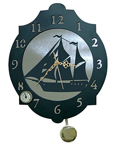 IMEX EL ZORRO 11330-Reloj zeilboot, 374 x 312 mm, metaal, grijs, 40 x 34 x 7 cm