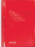 Brunnen 1067928123 Notitieblok/Collegeblok Student Colour Code (A4 geruit, liniatuur 28, 90 g/m², 80 vellen) rood