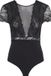 Pieces Sicca Stringbody met Mesh en Kant - Zwart
