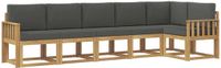 vidaXL - Hoek loungeset - 6 zitplekken - Polyester - Wit en antracietkleurig