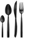 Orion BLACK LUXURY Service de couverts - 6 personnes - 24 pièces - Acier inoxydable - Noir